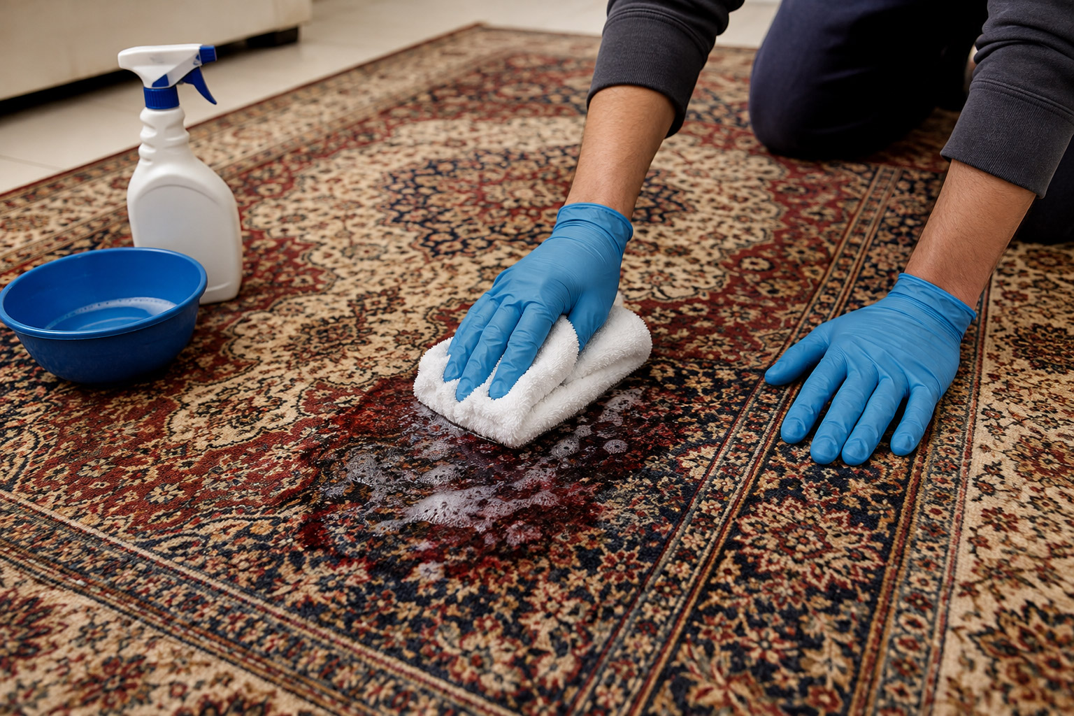 تمیز کردن فرش پس از رنگ دادن با روش اصولی