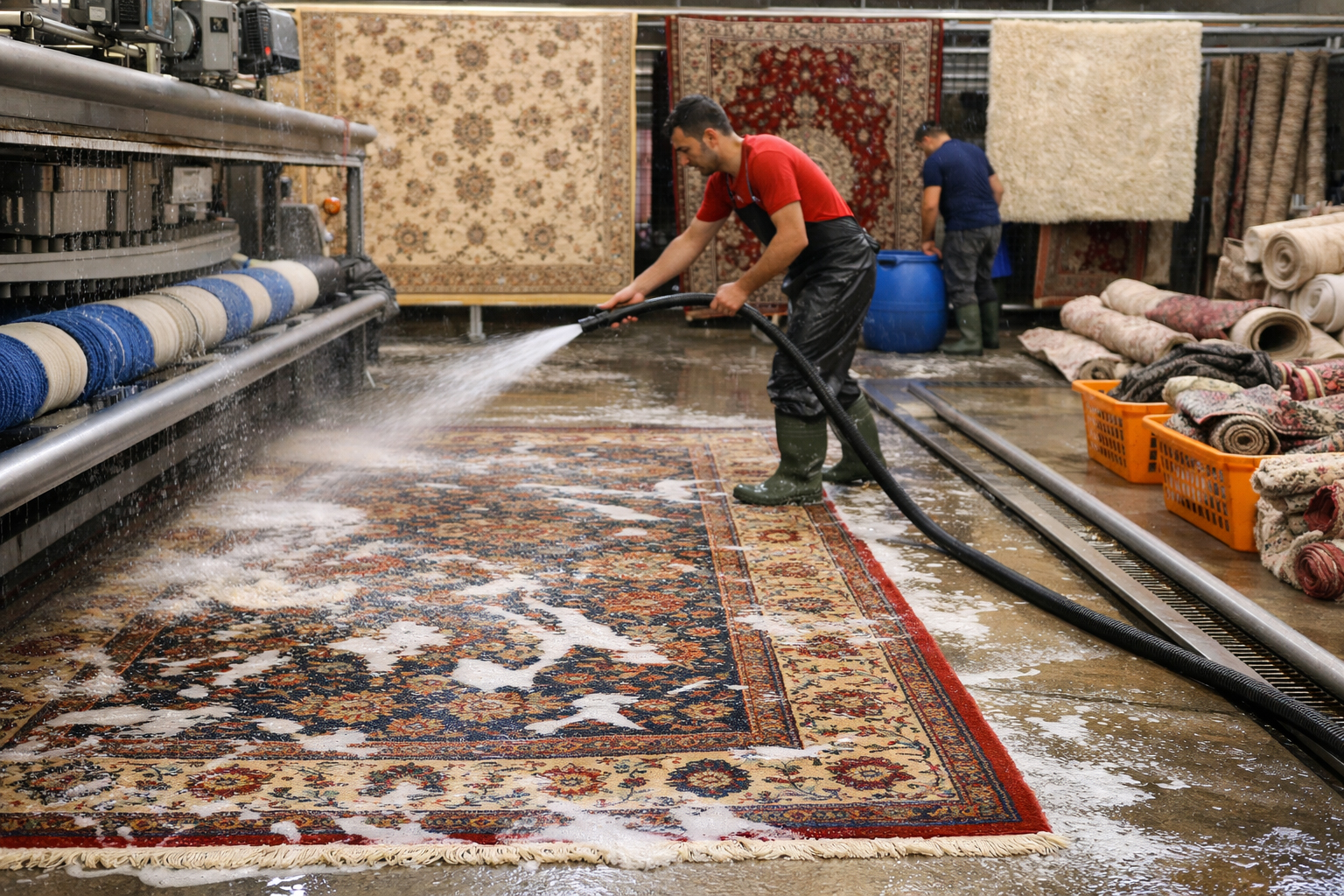 روند سفارش و شستشوی فرش در شیراز (راهنمای کامل از ثبت سفارش تا تحویل)